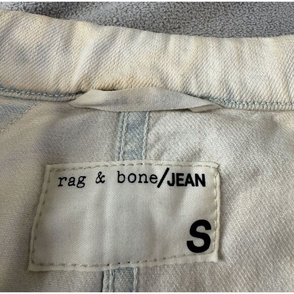 Rag & Bone denim and Leather Moto Jacket Natural Size S Women’s - Picture 9 of 16